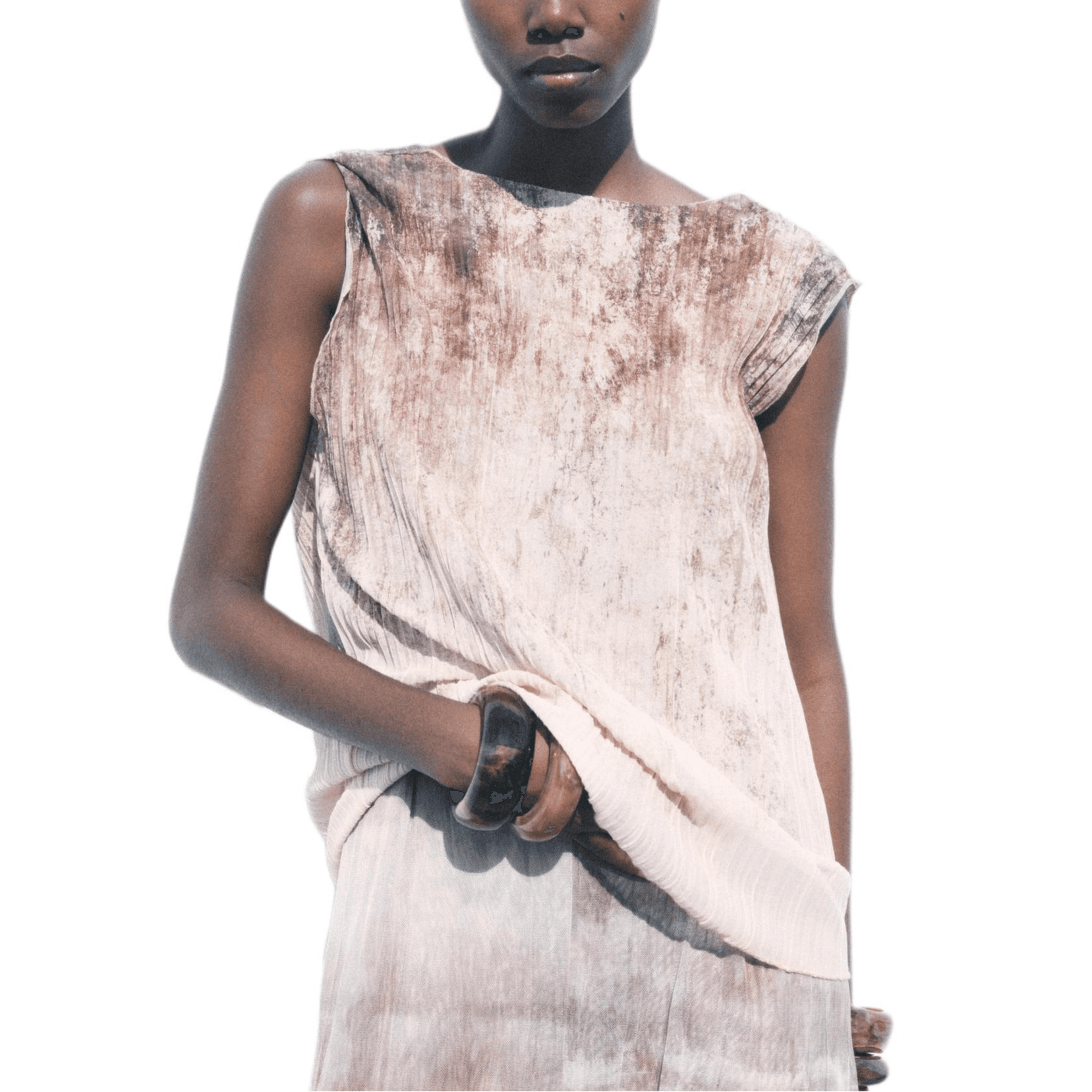 Футболка ZARA Tie-Dye Sleeveless T-Shirt - изображение 5