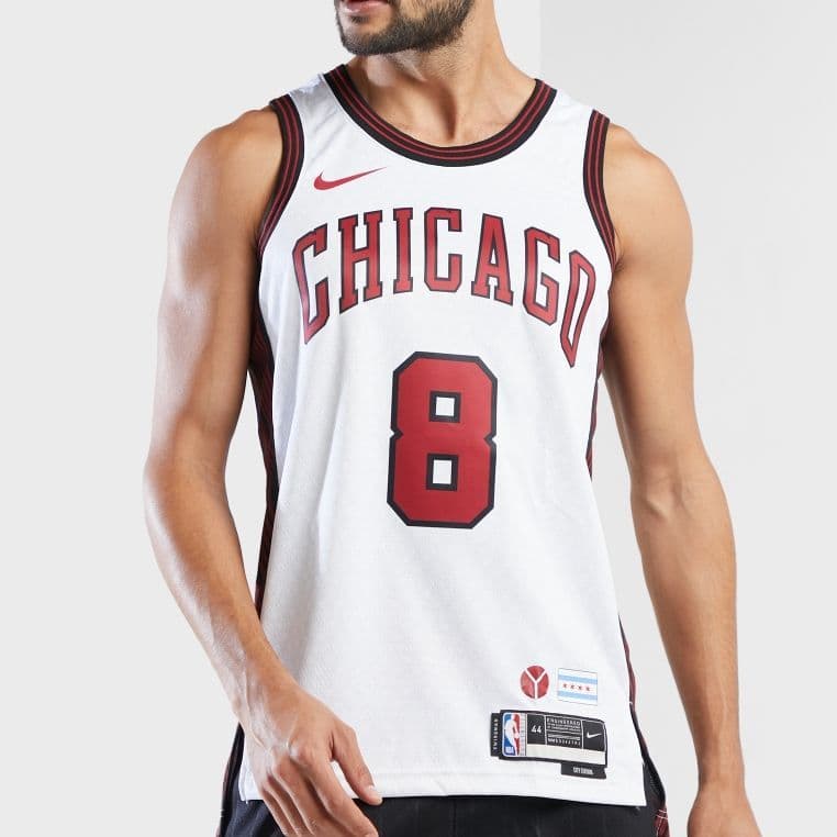 Баскетбольная майка Nike NBA City Edition Jersey 2022-23 Bulls Lavine 8 White - изображение 3