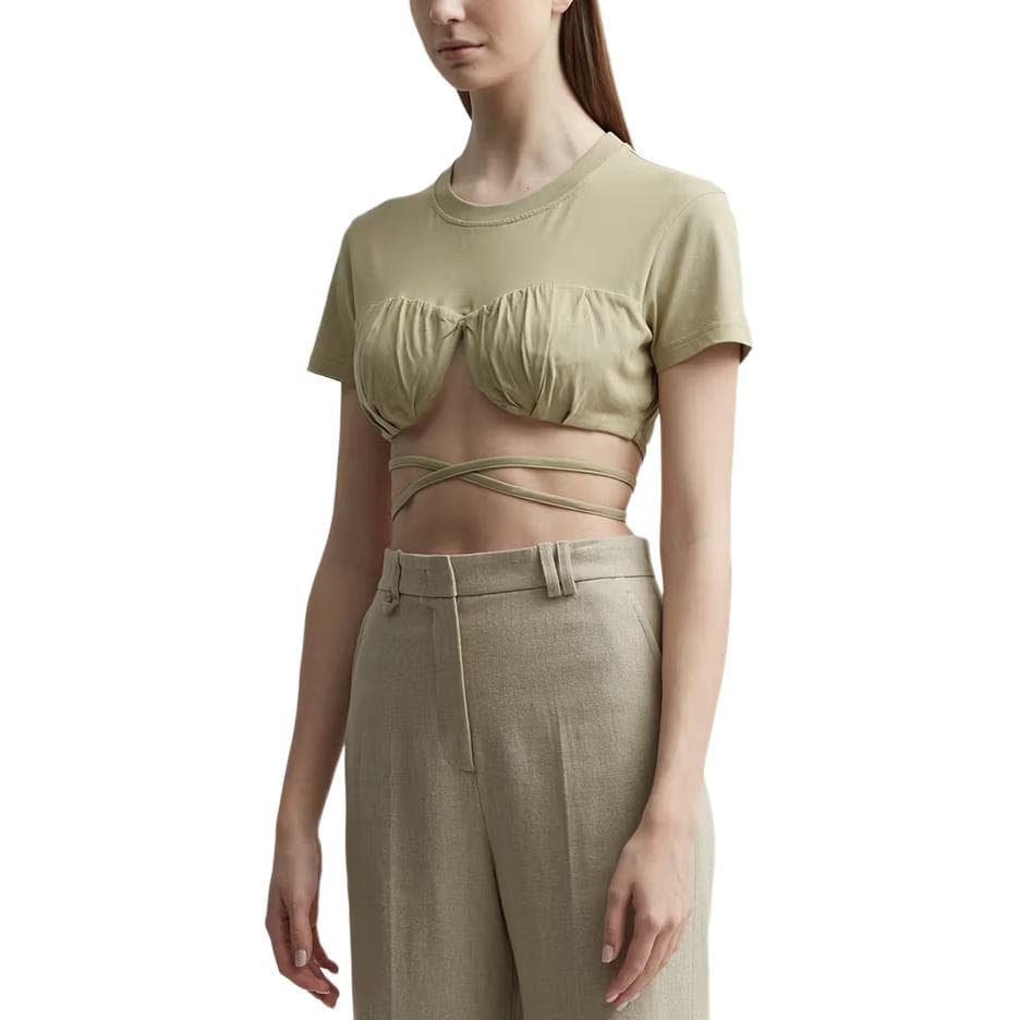 Jacquemus Cropped T-Shirt Brown - изображение 4