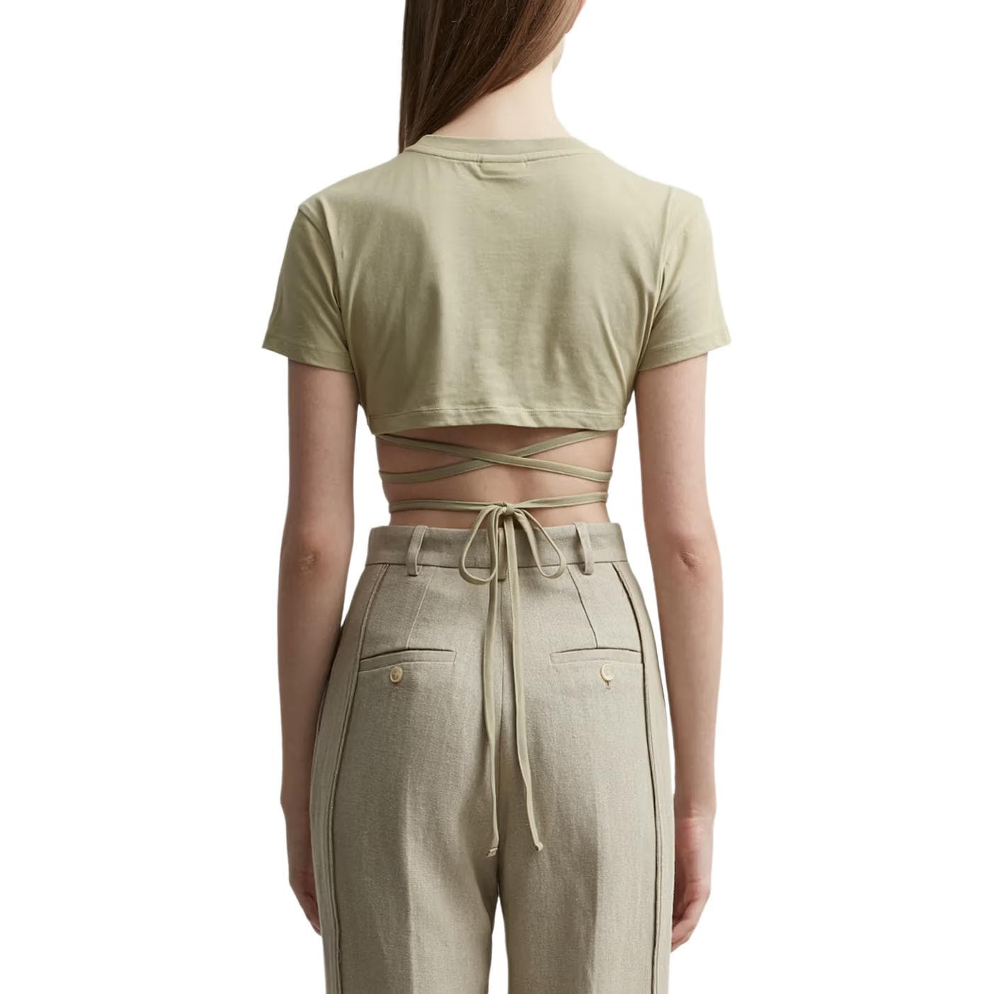 Jacquemus Cropped T-Shirt Brown - изображение 3