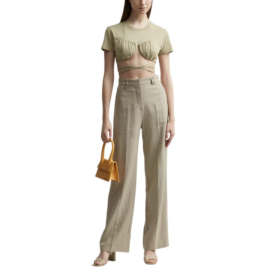 Jacquemus Cropped T-Shirt Brown - изображение 5