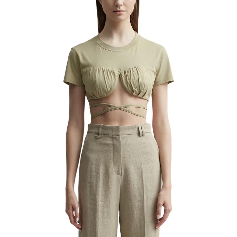 Jacquemus Cropped T-Shirt Brown - изображение 2