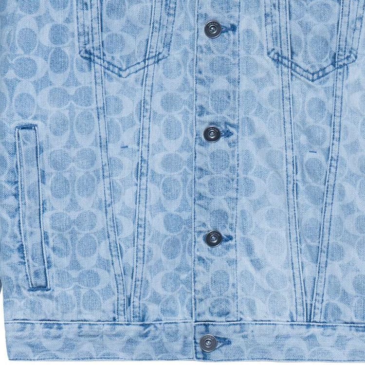 Джинсовая куртка COACH Logo Print Denim Jacket - изображение 8