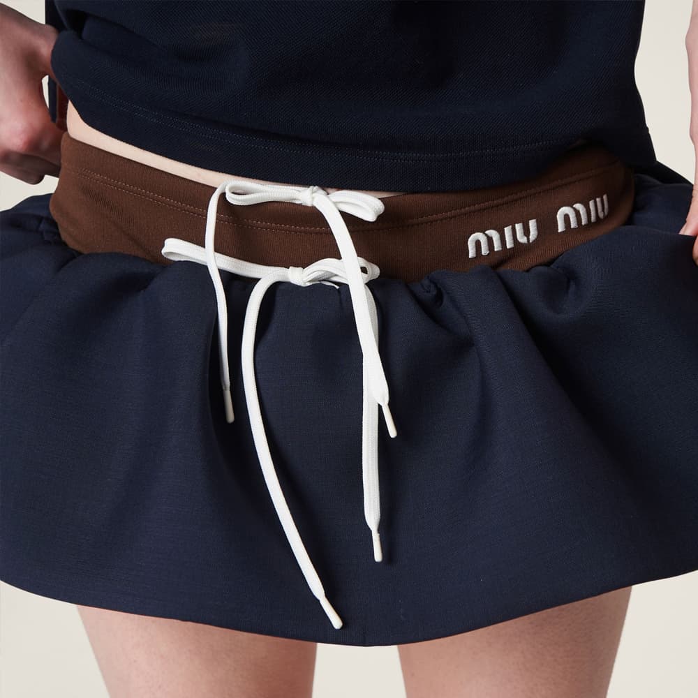 Юбка Miu Miu SS24 Mini Skirt Navy Blue - изображение 4
