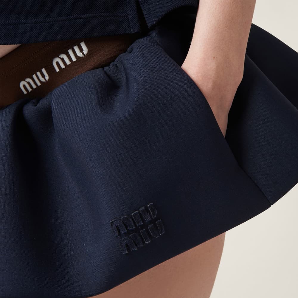 Юбка Miu Miu SS24 Mini Skirt Navy Blue - изображение 5