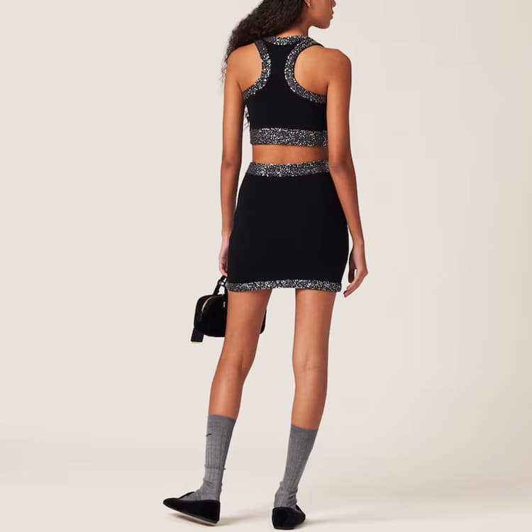 Майка Miu Miu Logo Patch Vest Black - изображение 3