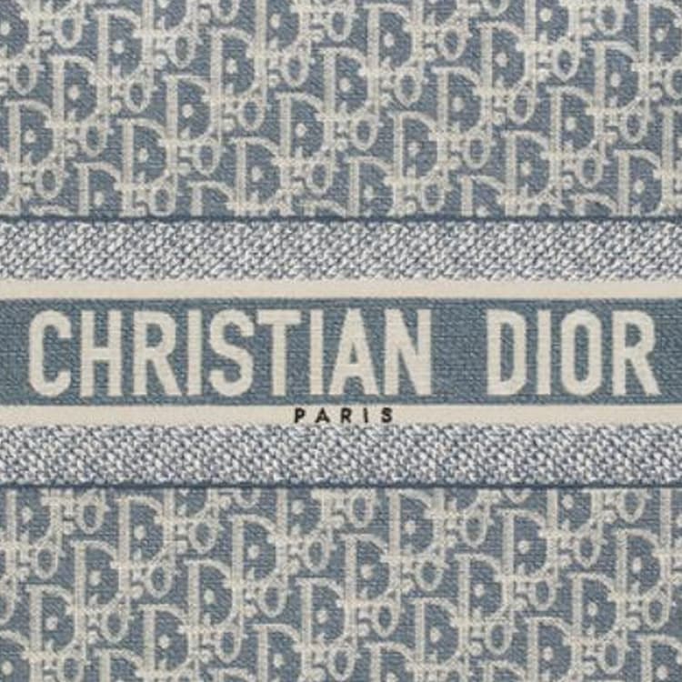 Сумка DIOR Classic D Embroidered Tote Bag Medium Blue - изображение 5