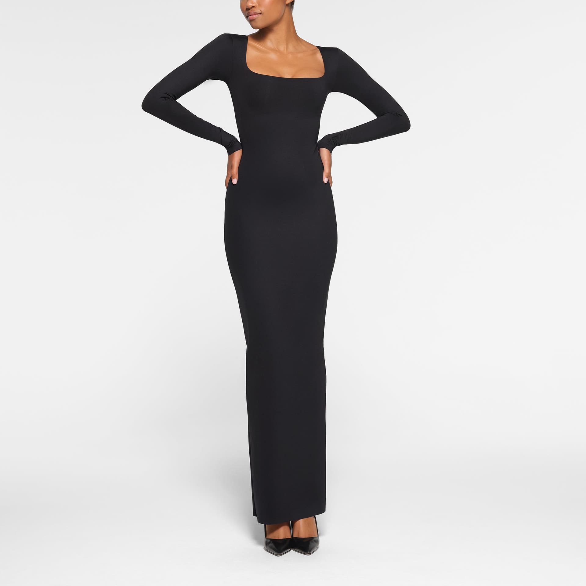 Платье SKIMS Body Long Sleeve Dress Onyx - изображение 2