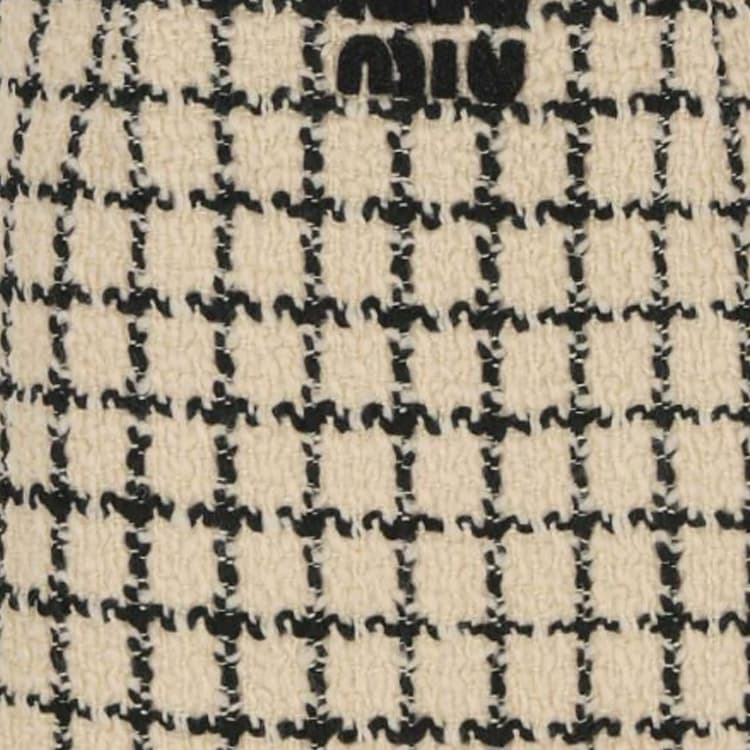 Юбка Miu Miu FW23 Plaid Embroidered Logo Skirt - изображение 10
