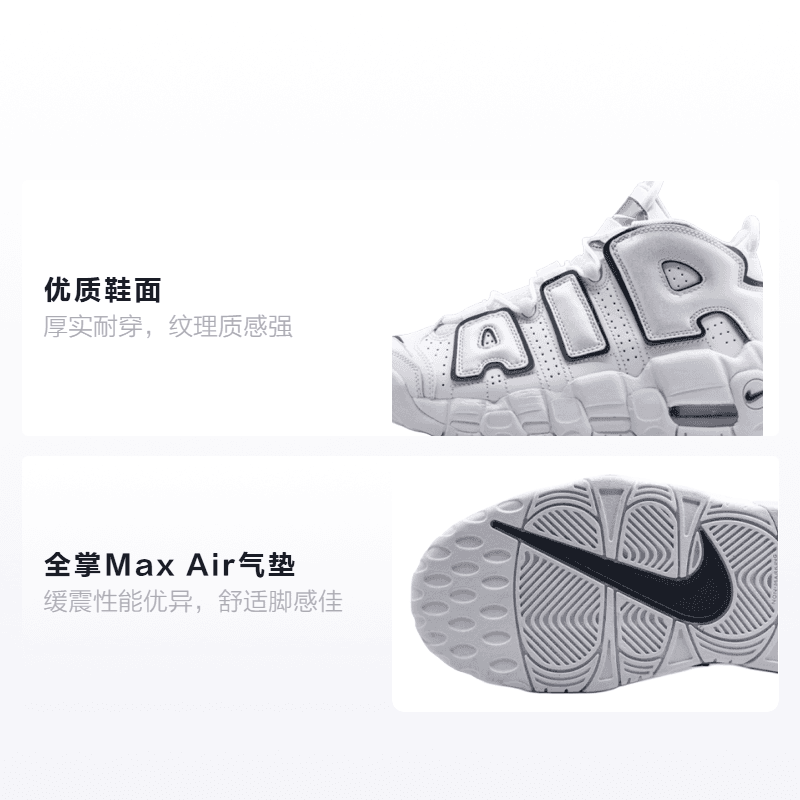 Кроссовки для баскетбола Nike Air More Uptempo Navy White GS - изображение 2