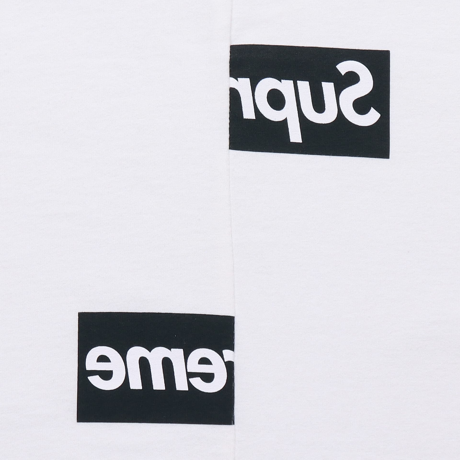 Футболка Supreme x Comme des Garcons SHIRT Split Box Logo Tee White - изображение 7