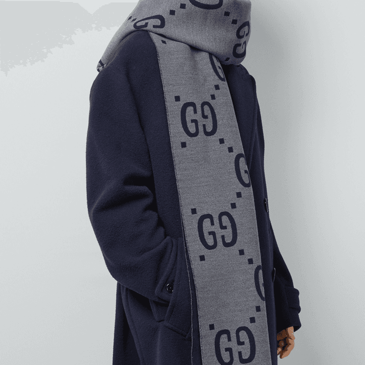 Шарф Gucci Logo Scarf Grey - изображение 3