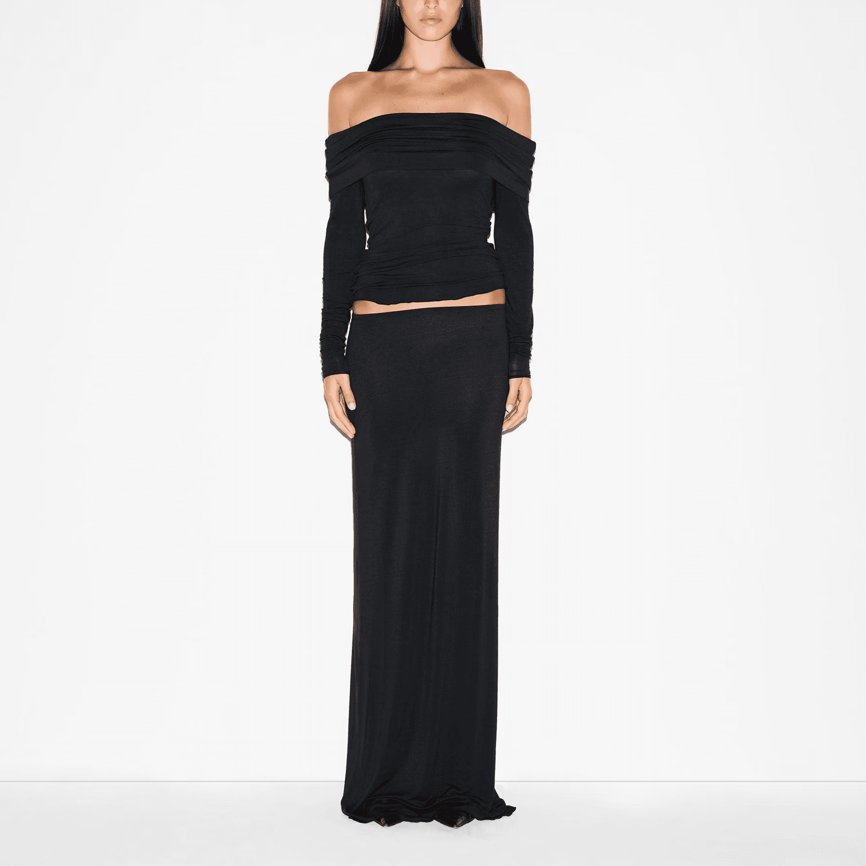 Футболка SKIMS SHEER MODAL OFF THE SHOULDER TOP FW25T — фото 2