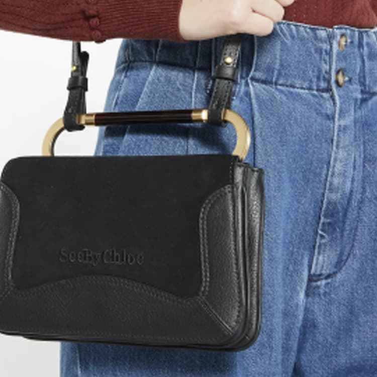 Сумка See By Chloe Logo Embossed Tote Bag Black - изображение 5