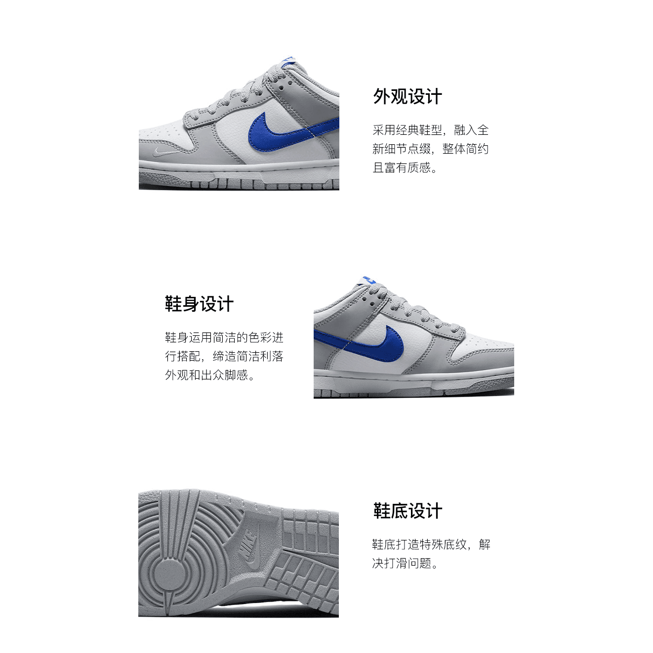 Кроссовки Nike Dunk Low "Grey Royal Blue" GS - изображение 4