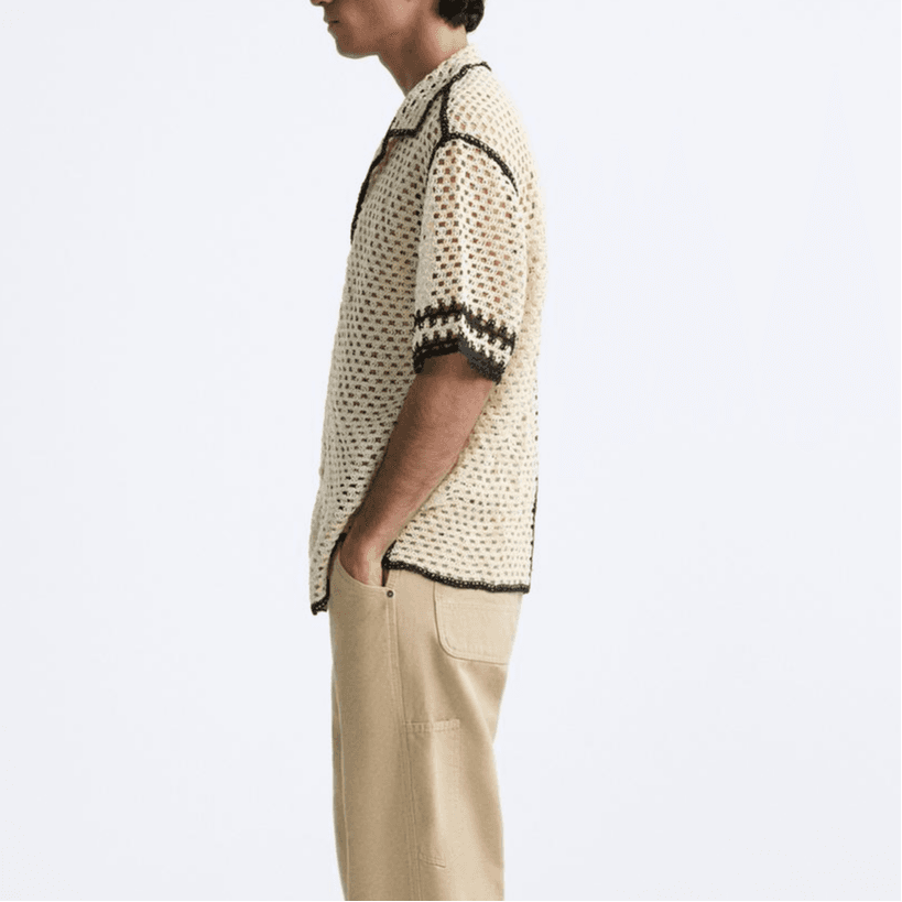 Рубашка ZARA Retro Short Sleeve Shirt - изображение 4