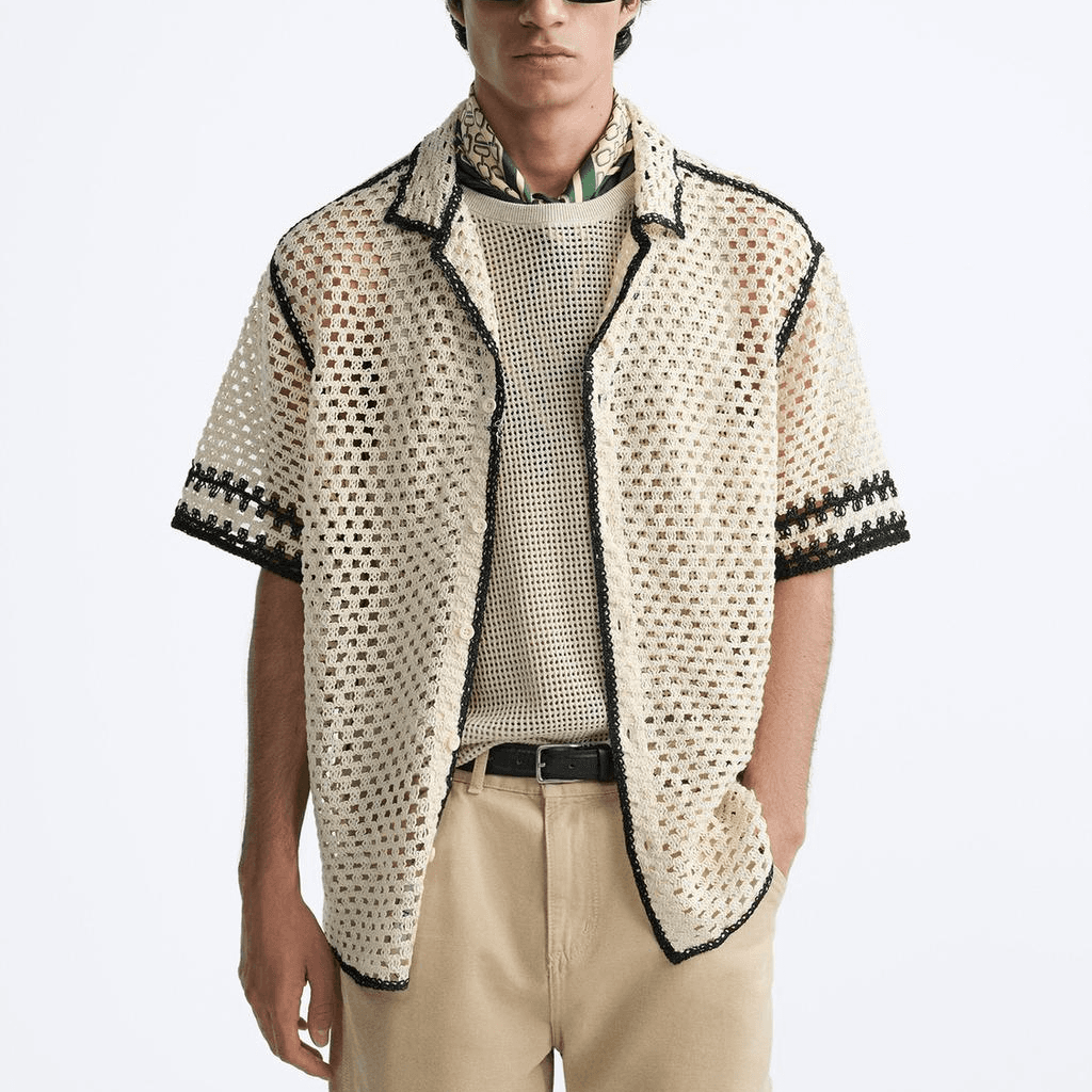 Рубашка ZARA Retro Short Sleeve Shirt - изображение 3