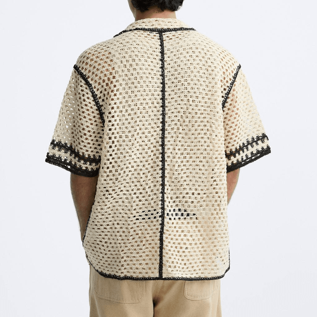 Рубашка ZARA Retro Short Sleeve Shirt - изображение 5