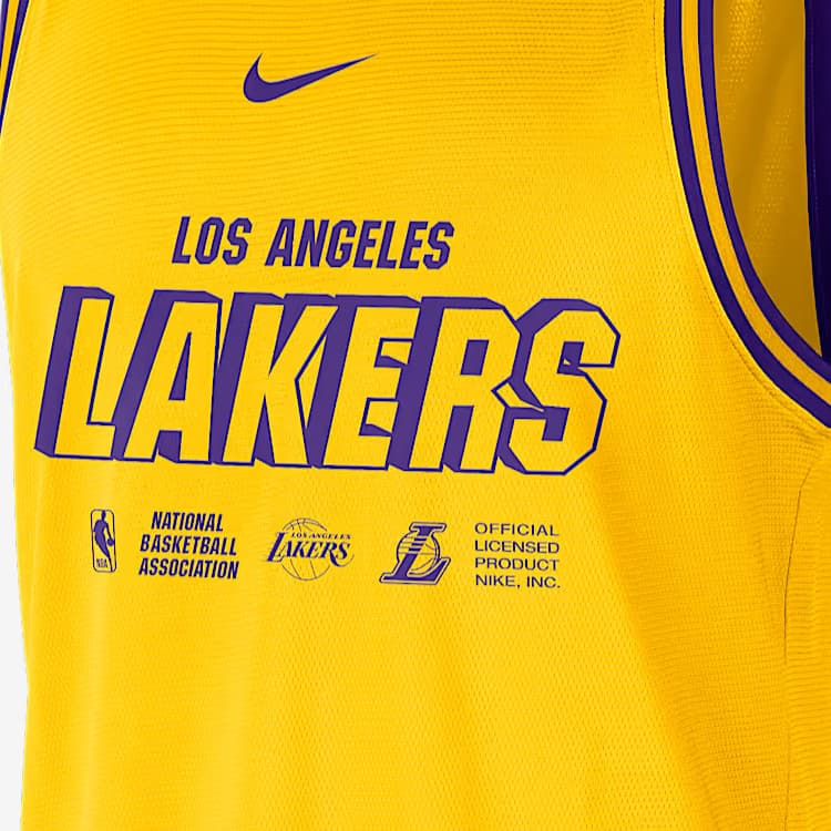 Баскетбольная майка Nike Dri-Fit NBA Los Angeles Lakers Yellow - изображение 3