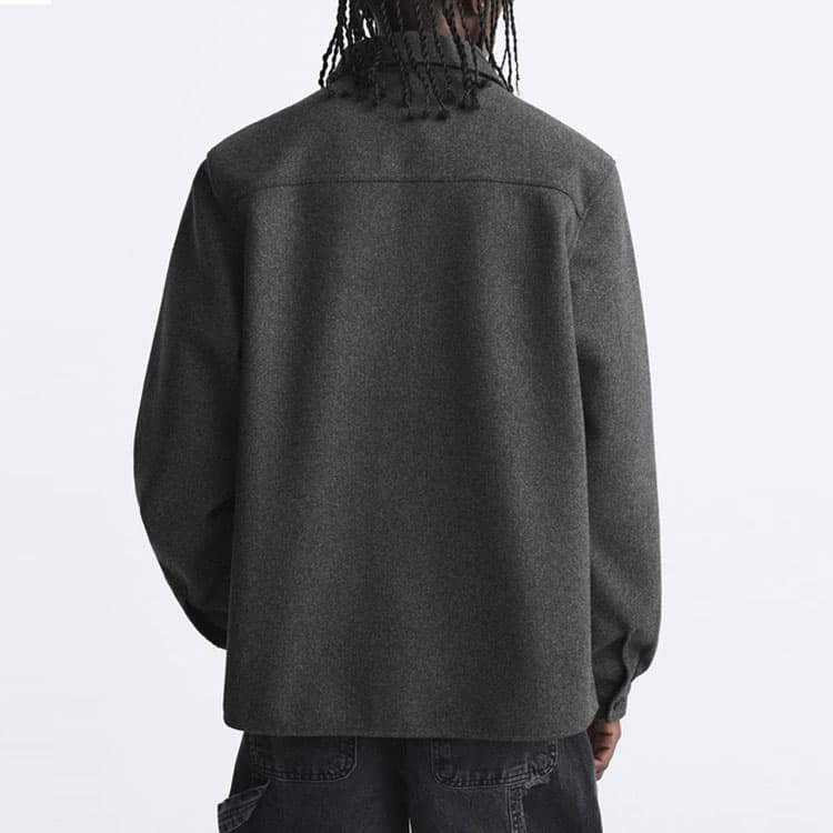 Рубашка ZARA Pocket Casual Shirt Gray - изображение 4