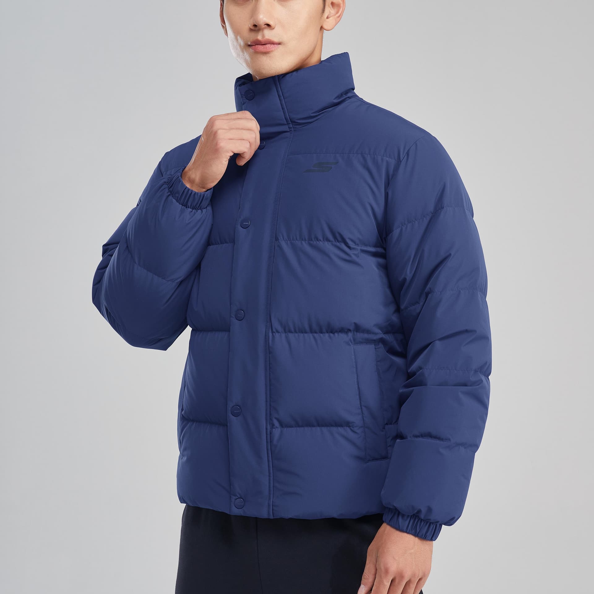 Зимняя куртка Skechers Sport Life Down Jacket Mid Century Blue - изображение 4