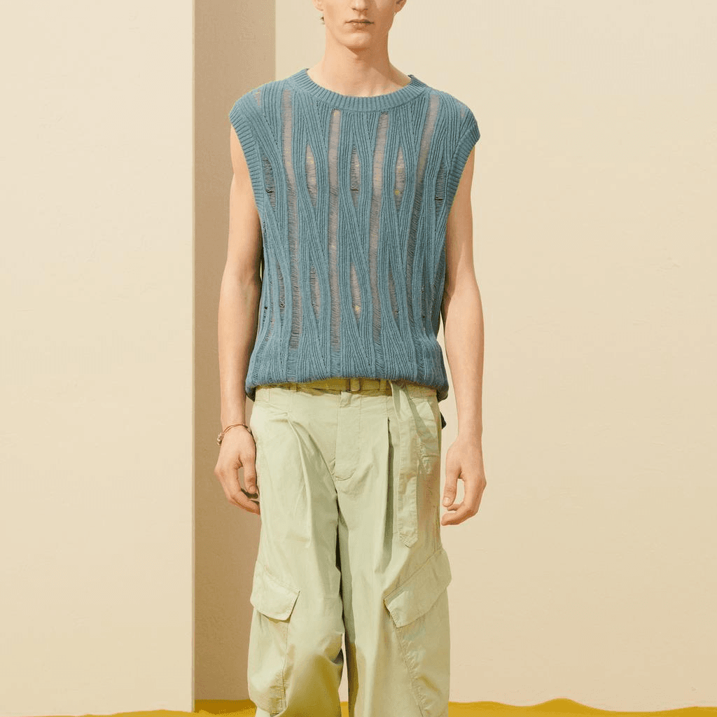 Майка ZARA Sleeveless Knit Vest Light Blue - изображение 4