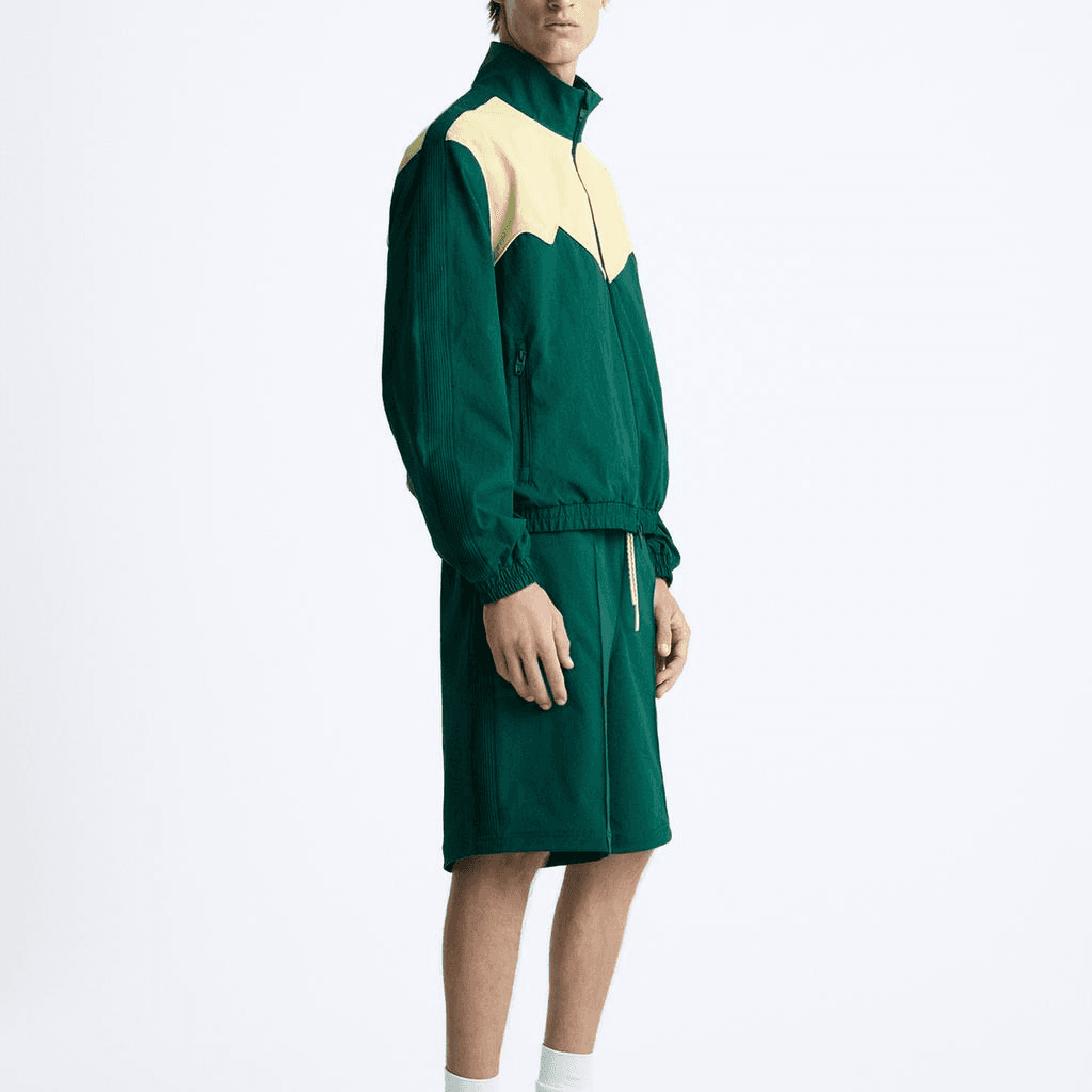 Куртка ZARA Casual Stand Collar Jacket Green - изображение 5