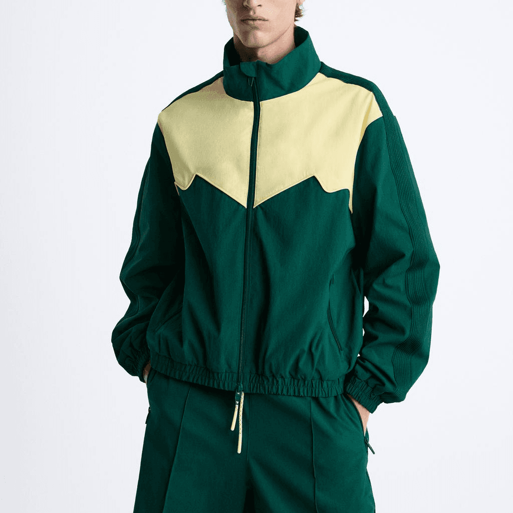 Куртка ZARA Casual Stand Collar Jacket Green - изображение 3