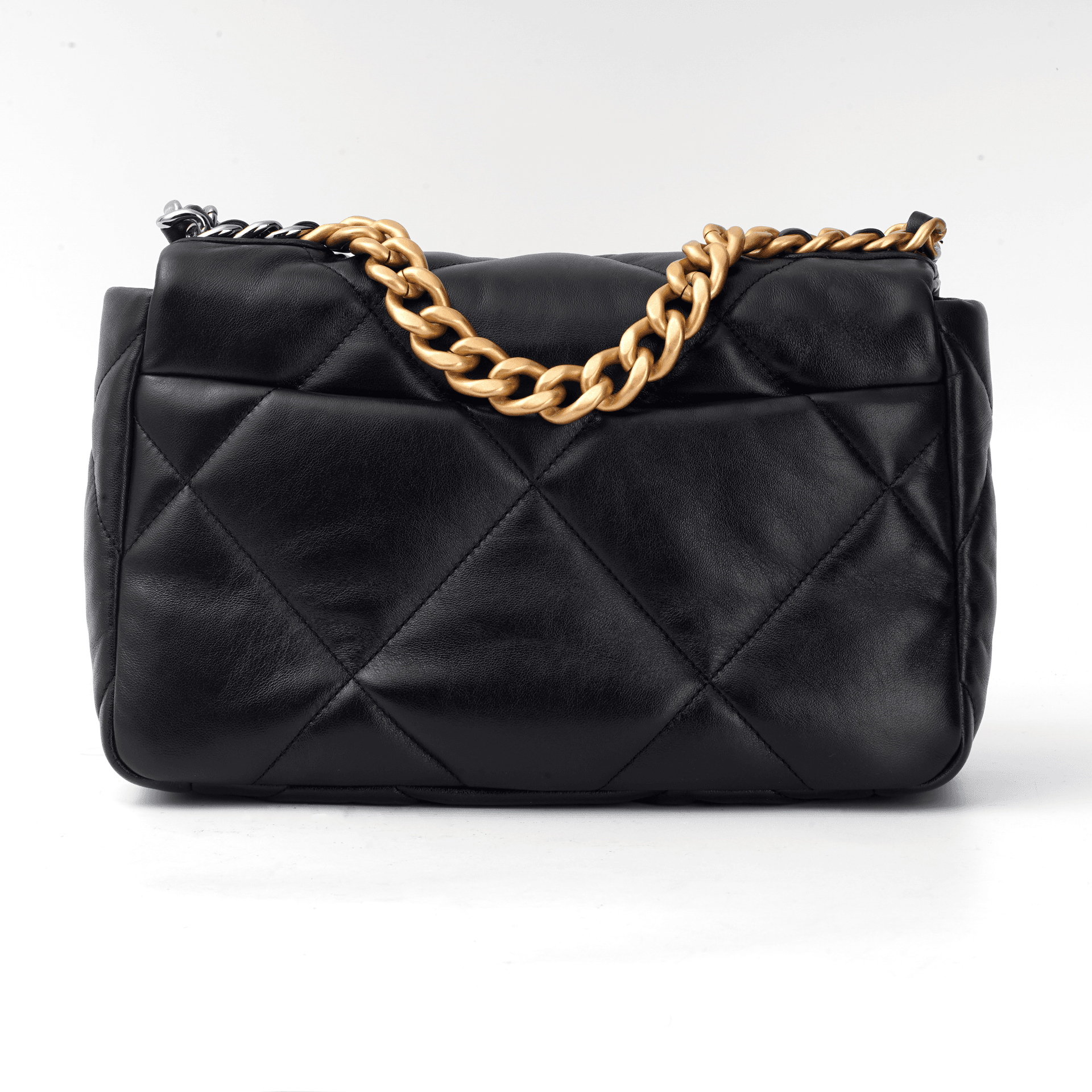 Сумка через плечо CHANEL 19 Bag Small Black Lambskin Double Chain - изображение 3