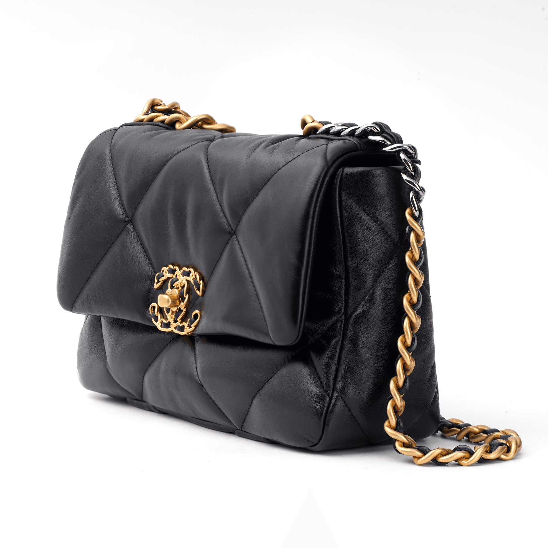 Сумка через плечо CHANEL 19 Bag Small Black Lambskin Double Chain - изображение 2