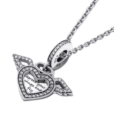 Ожерелье Pandora Angel Wing Heart Necklace Set Silver - изображение 3
