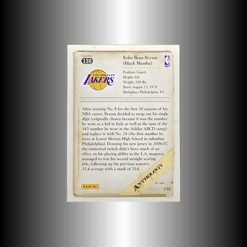 Коллекционные карточки PANINI 2012-13Kobe Anthology130 2006-07824 - изображение 4
