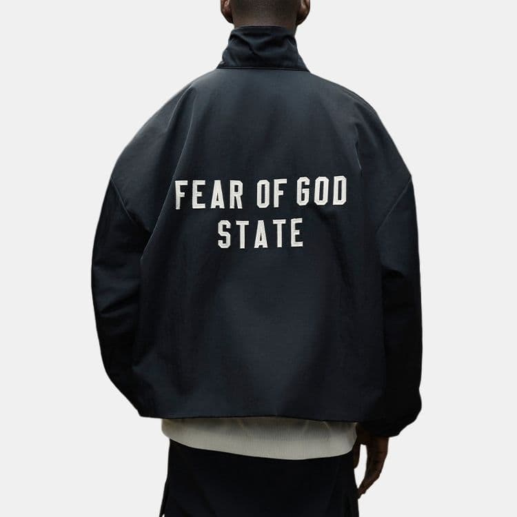Куртка Fear of God Essentials Textured Nylon Trucker Jacket Black — фото 3