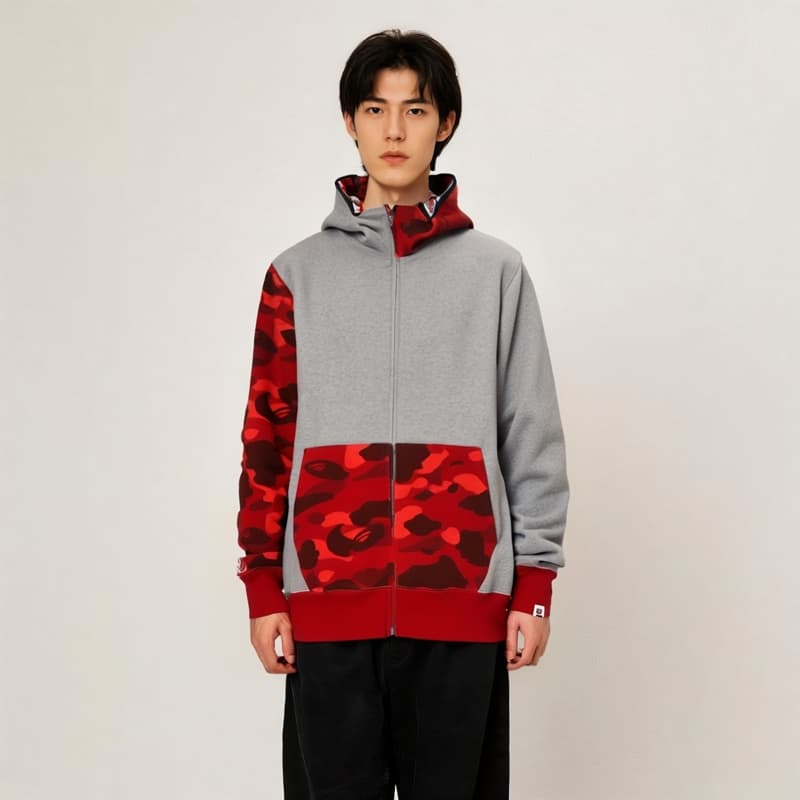 Куртка A BATHING APE Shark Print Hoodie Jacket - изображение 2