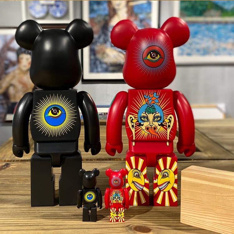 Фигурка BE@RBRICK Kenichi Tana Red Black Set 100%+400% - изображение 3