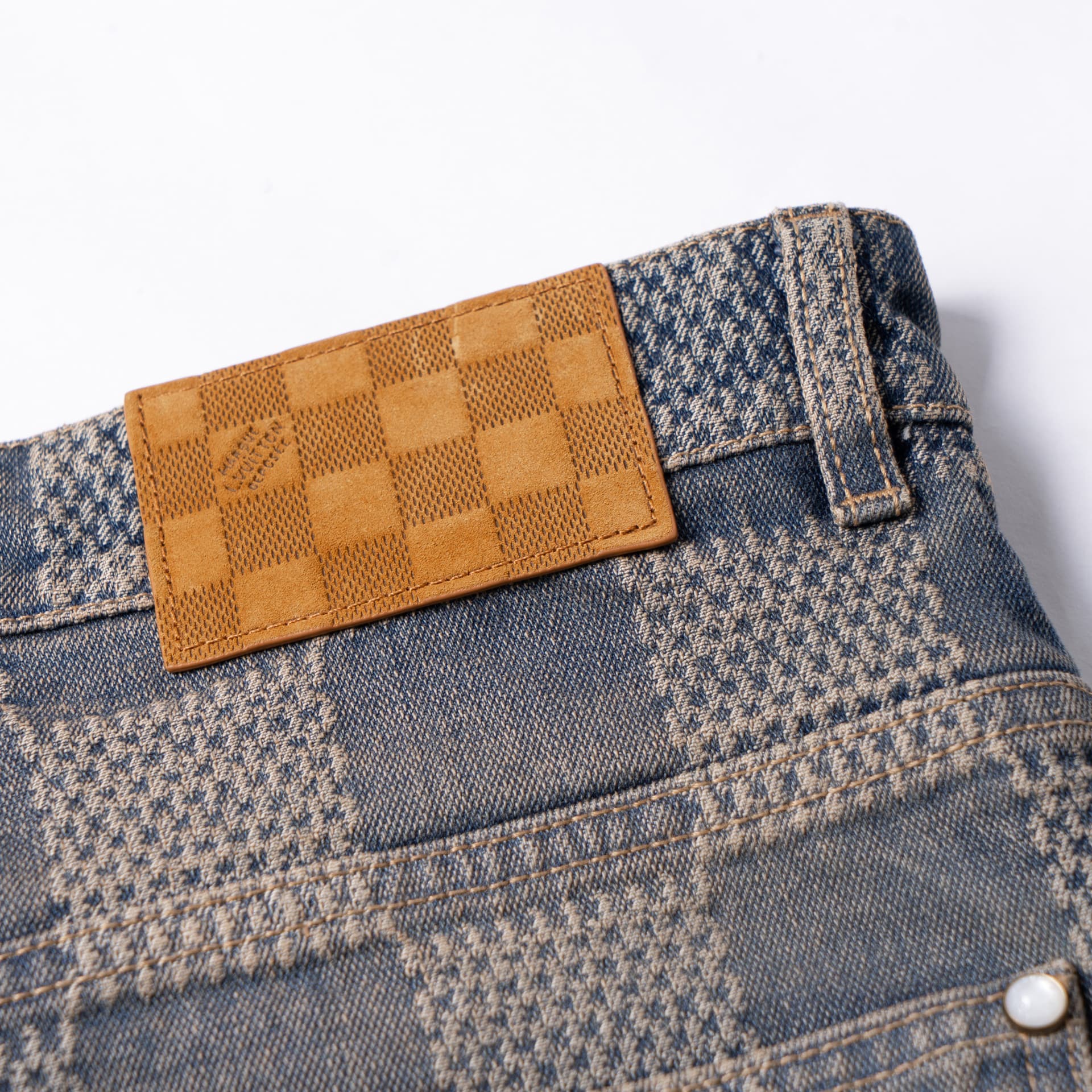 Штаны Louis Vuitton FW24 Logo Jacquard Straight Jeans - изображение 12