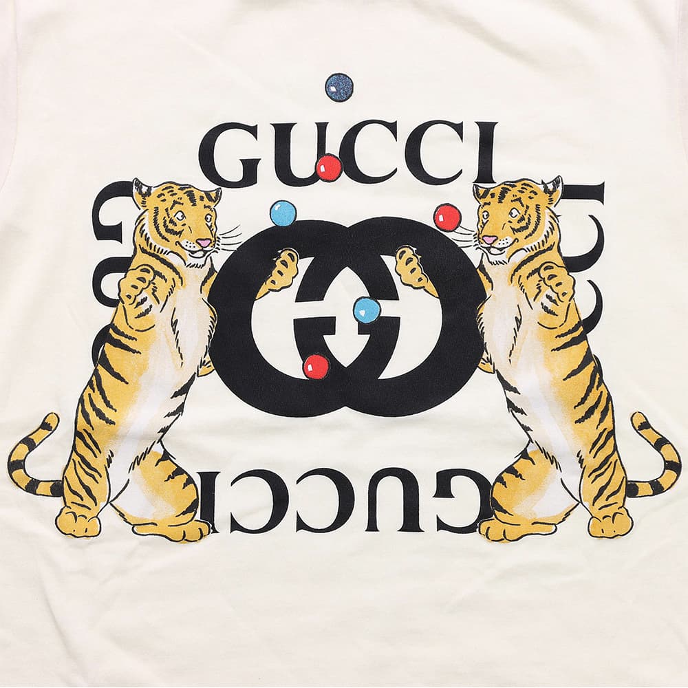 Футболка GUCCI SS23 Logo Animal Print T-Shirt Kids Khaki - изображение 6