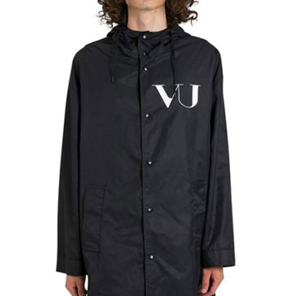 Ветровка Valentino Logo Hooded Coat Black - изображение 4