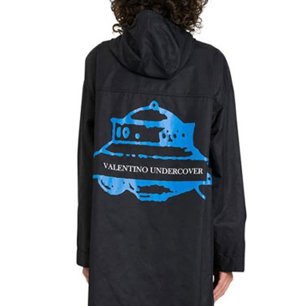 Ветровка Valentino Logo Hooded Coat Black - изображение 5