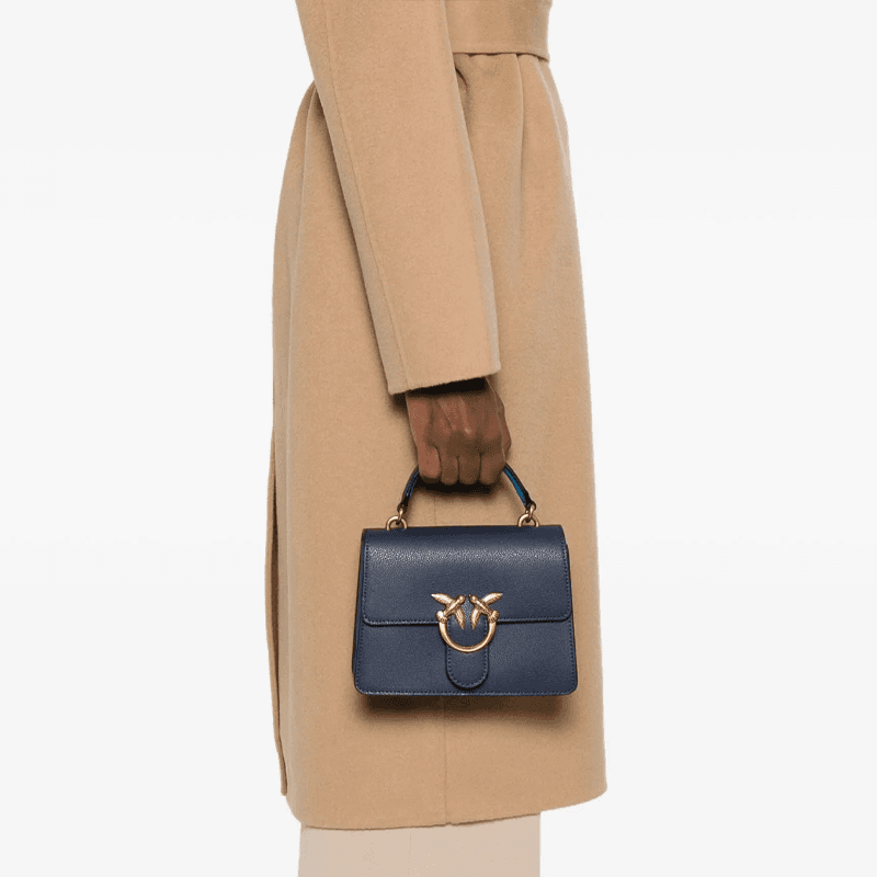 Сумка PINKO Mini Leather Shoulder Bag Blue - изображение 5