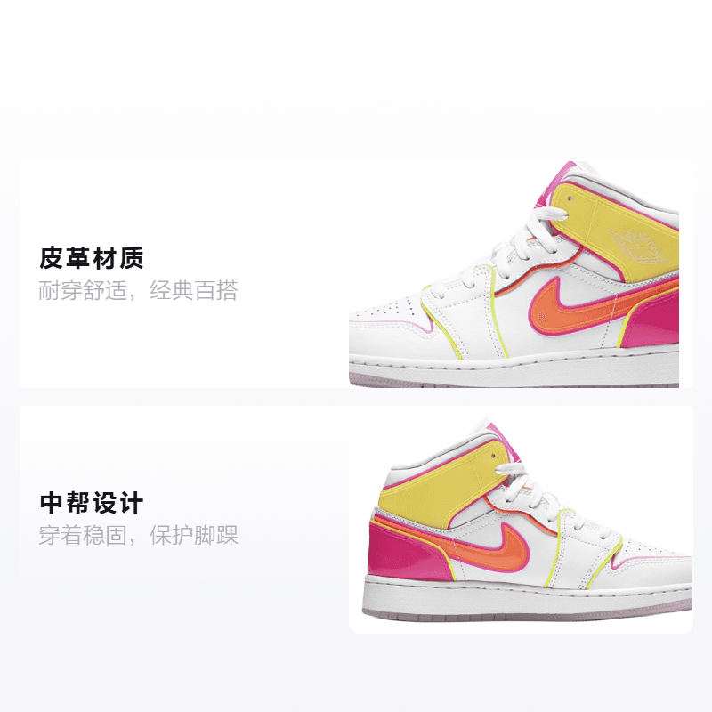 Кроссовки для баскетбола Jordan Air Jordan 1 Mid GS - изображение 2