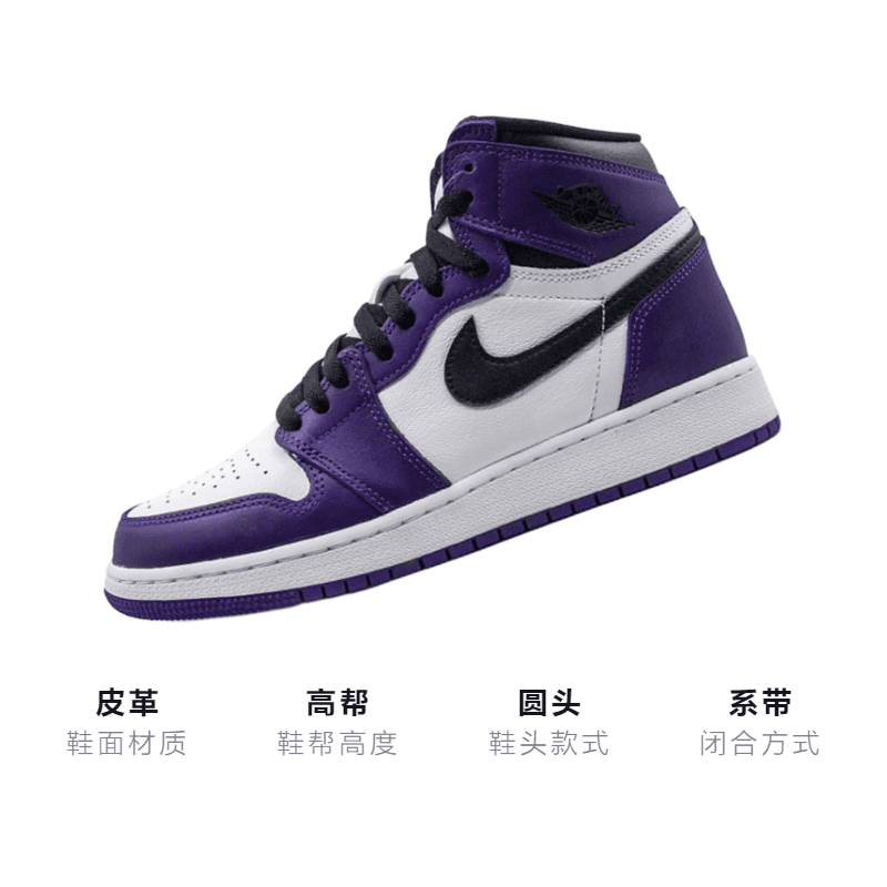 Кроссовки для баскетбола Jordan Air Jordan 1 "Court Purple" GS - изображение 3