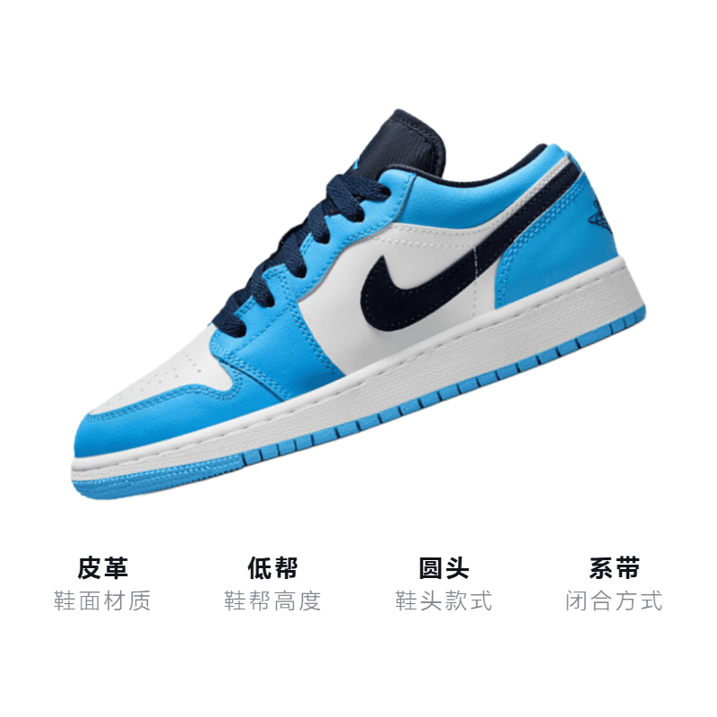 Кроссовки для баскетбола Jordan Air Jordan 1 Low "UNC" GS - изображение 3