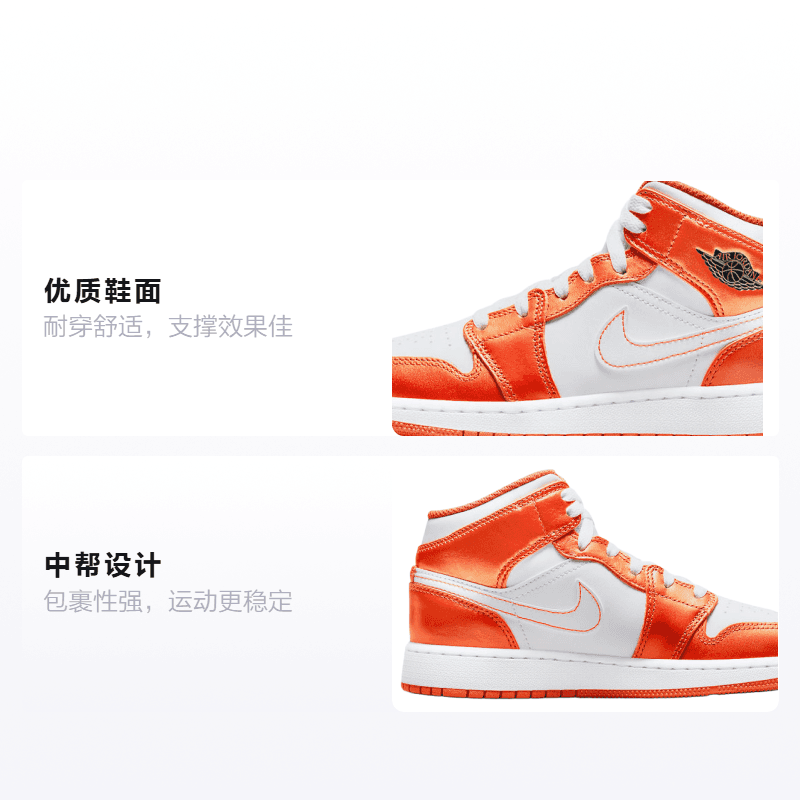 Кроссовки для баскетбола Jordan Air Jordan 1 Mid GS - изображение 2
