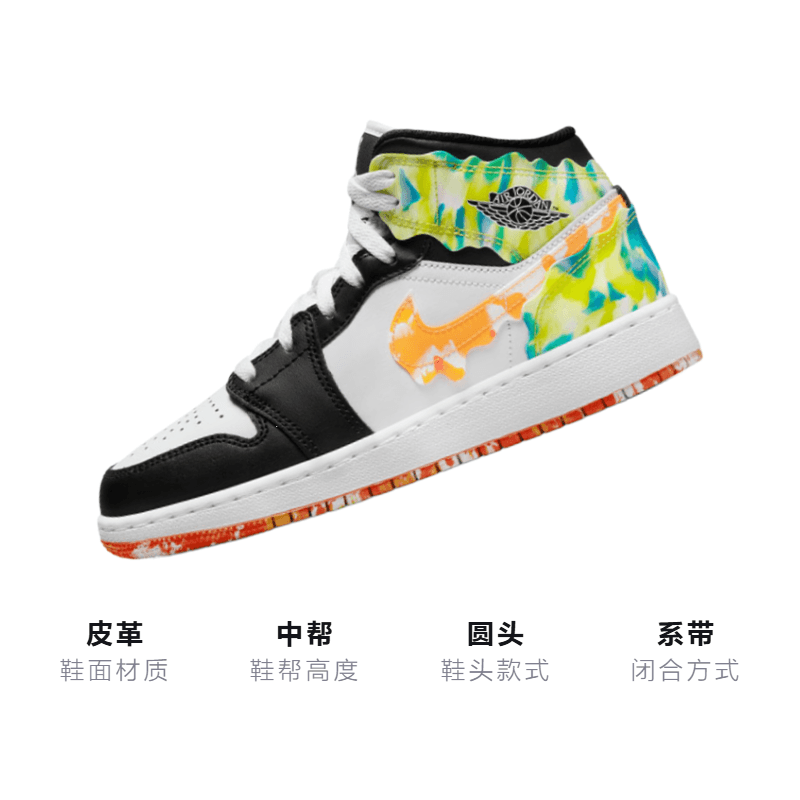 Кроссовки для баскетбола Jordan Air Jordan 1 Mid SE "Drip" GS - изображение 3