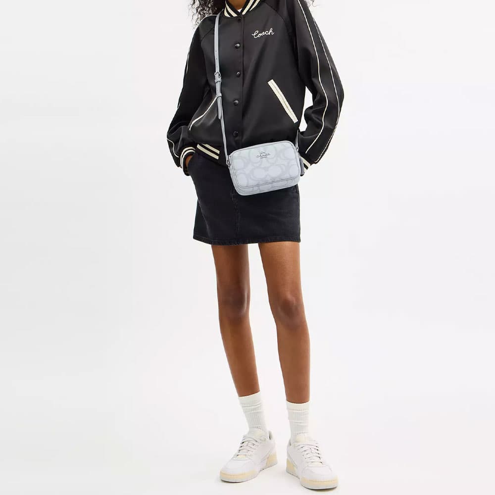 Сумка через плечо Coach Jamie 19 Sketch Signature Mini Shoulder Bag Ice Blue - изображение 5