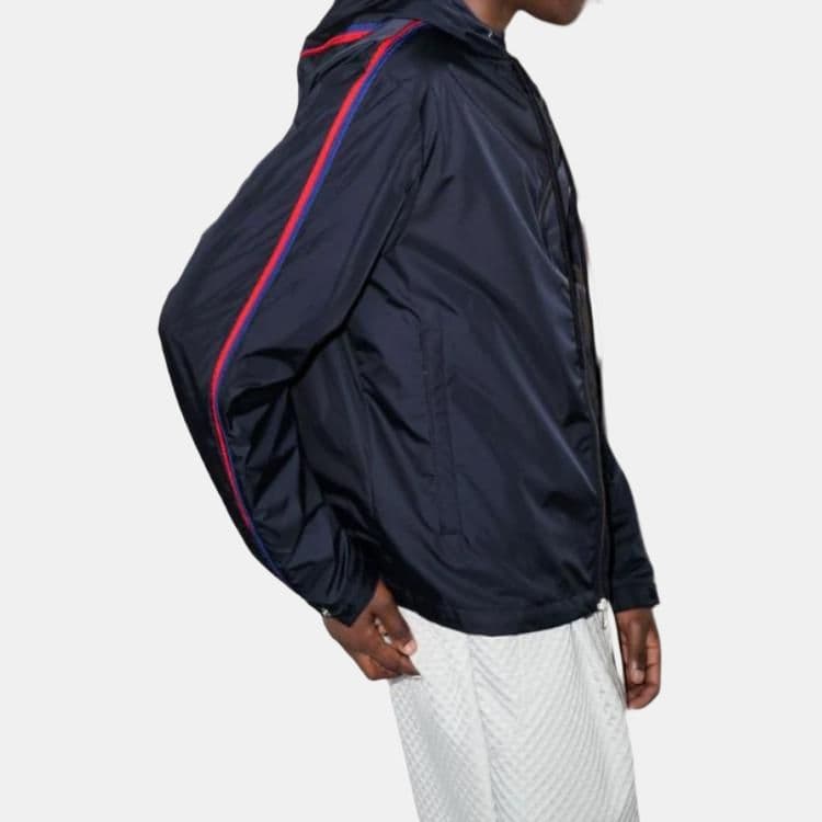 Куртка Moncler SS22 Logo Patch Hoodie Jacket Blue - изображение 5