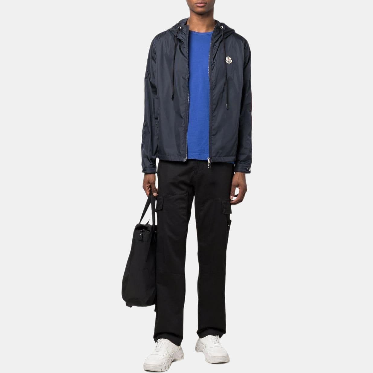 Куртка Moncler SS22 Logo Patch Hoodie Jacket Blue - изображение 2