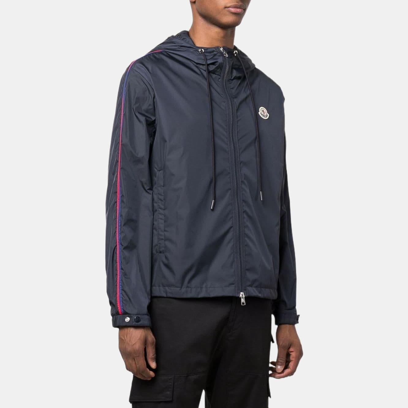 Куртка Moncler SS22 Logo Patch Hoodie Jacket Blue - изображение 3