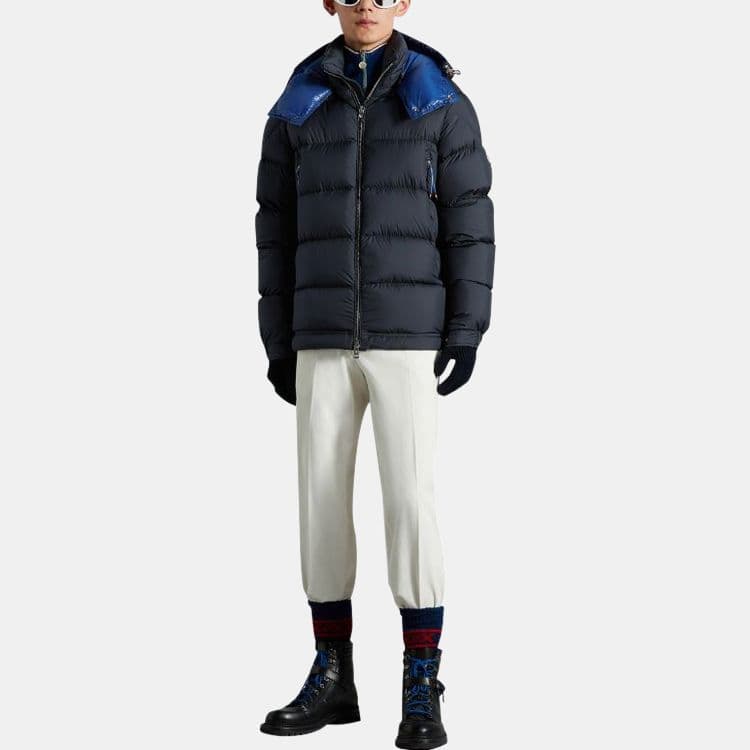 Зимняя куртка Moncler FW22 Hoodie Down Jacket Blue - изображение 4